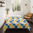 thumbnail image 4 of Yellow Blue Morocco Pattern Large Tapestry for Bedroom Wall Hanging Tapestry,Modern Moroccan Geometric Ceiling Backdrop Tapestries Poster Blanket Wall Decor for Teens Room Living Room Dorm 86" x 104", 4 of 8