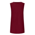 thumbnail image 3 of ATOYSOY Women's Sleeveless Mini Loose Dress Pajamas Sleepwear Beach Sundress Trendy Summer Saving Retro Crew Neck Casual Relaxed Nighdress Solid Color Dress for Girls Wine XL, 3 of 7