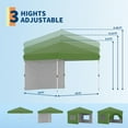 thumbnail image 2 of 10x10FT Pop Up Canopy Tent, Folding Tent Shelter with 1 Removable Sidewall, Easy Setup Outdoor Canopy, Height Adjustable Shelter Gazebos, 2 of 8