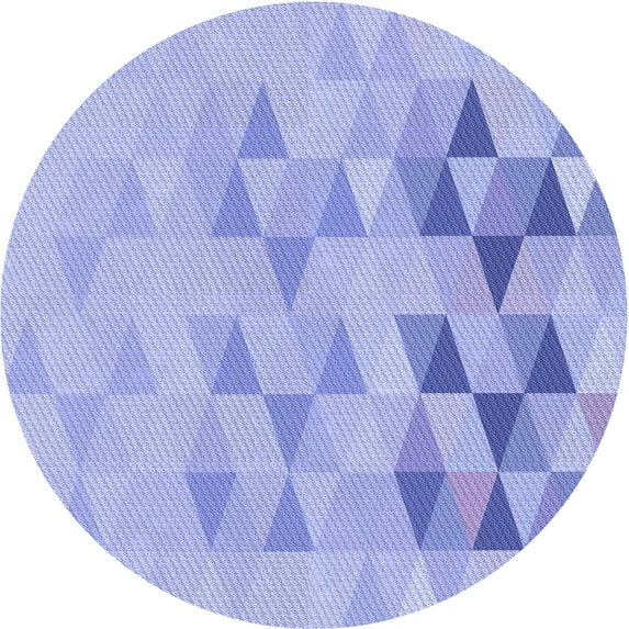 Ahgly Company Indoor Round Patterned Light Slate Blue Area Rugs, 7' Round
