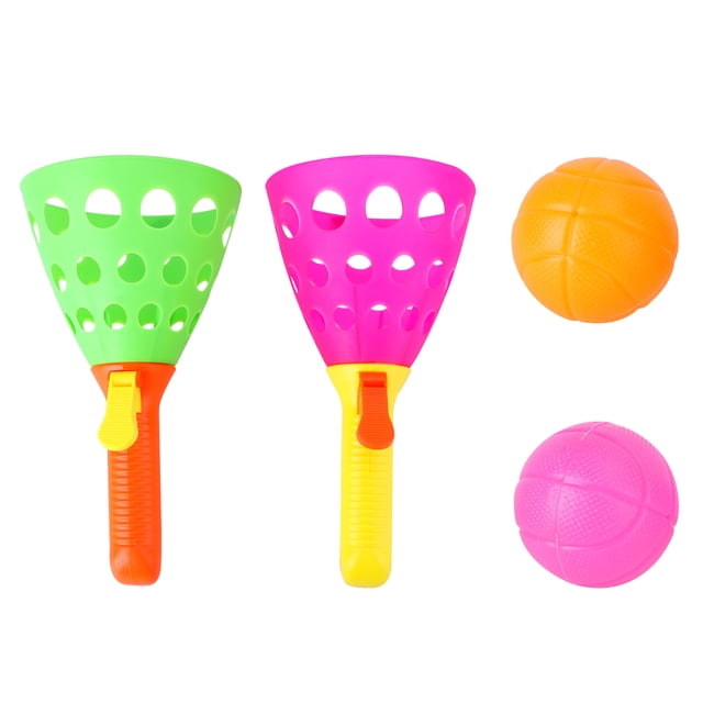 SHISUYAN Plastic Toy Ball Set for Children Playing 4 Rackets 6 Balls in Assorted Color Great for Backyard
