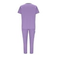thumbnail image 4 of Aofany Scrubs Sets for Men 2 Piece Nurse Working Uniforms Casual Comfy Solid V-Neck Caregiver Top and Drawstring Waist Pants with Pockets, 4 of 9