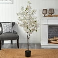 thumbnail image 3 of Nearly Natural 5' Cherry Blossom Artificial Tree in Plastic Planter, 3 of 4