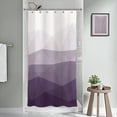 thumbnail image 3 of Designer 36 x 72 Inches Small Stall Shower Curtain, Ombre Purple RV Half Size Narrow Fabric Shower Curtains for Bathroom Decor, Contemporary Geometric Bathroom Curtains, Purple, 3 of 6