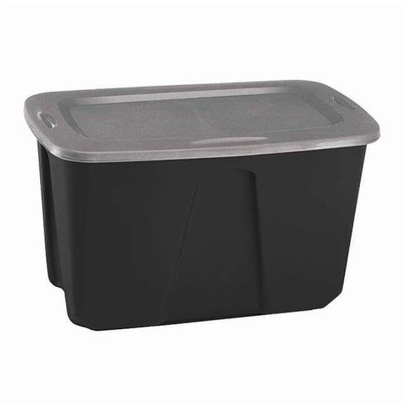 Homz Storage Tote,Black/Gray,Polypropylene 6630GRBKTS.06