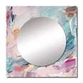 thumbnail image 2 of Designart "Vernal Wonders In Gentle Vintage Pastels" Abstract Painting Square Mirror Wall Decor Modern - Large Pink Square Bathroom Mirror - Square Printed Wall Mirror Art, 2 of 5