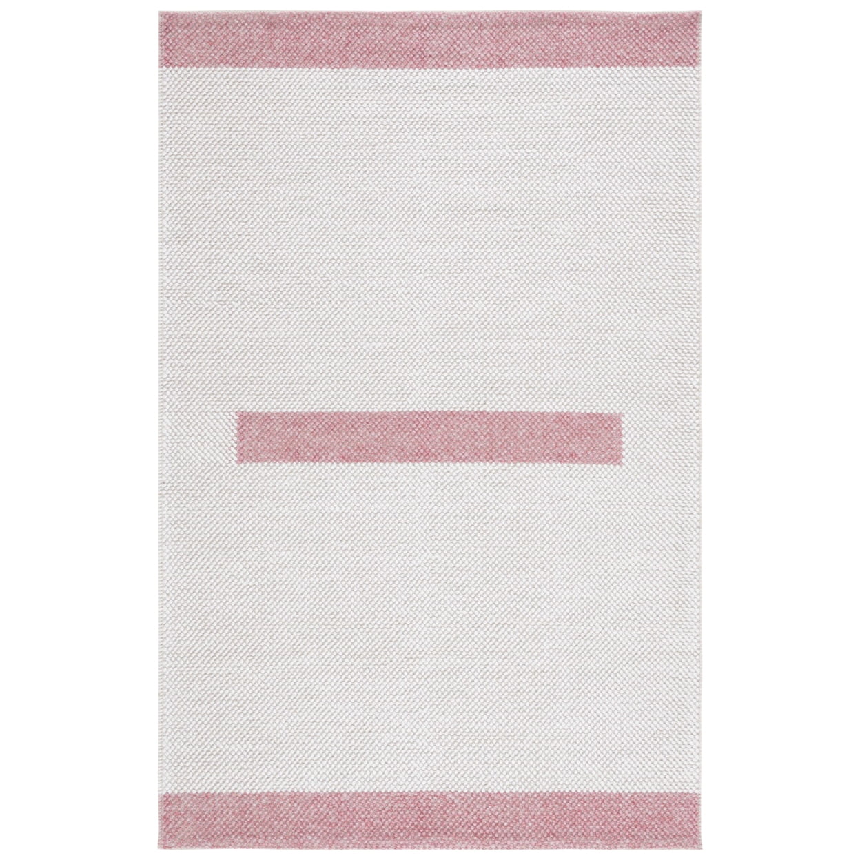 SAFAVIEH Natura Marina Striped Wool Runner Rug, Ivory/Pink, 2'3" x 8'