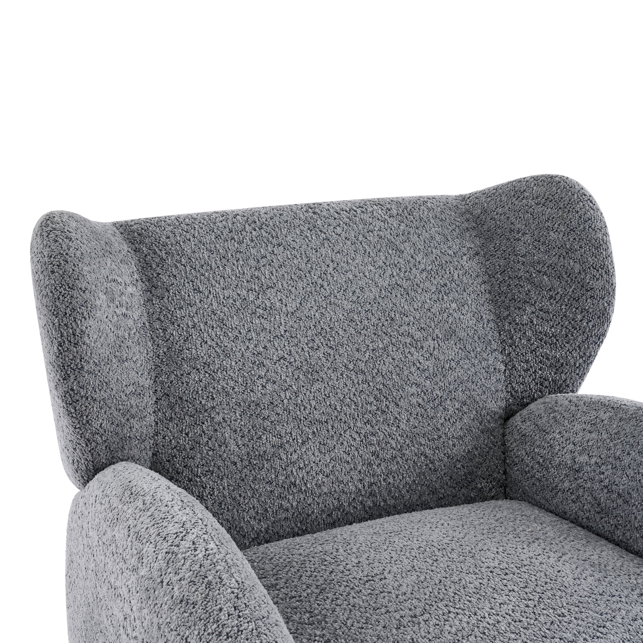 Christopher Knight Home Modern Wingback Accent Chair, Bouclé Upholstery with Round Legs, Dusty Blue