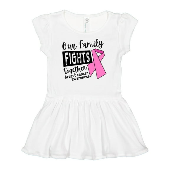 Inktastic Our Family Fights Together Breast Cancer Awareness Girls Baby Dress