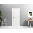 thumbnail image 3 of Solid French Pre-Hung Door / Mela 7444 White Silk / Single Regular Panel Frame Handle / Bathroom Bedroom Modern Doors -42" x 96", 3 of 6