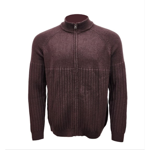 HoodLamb Men's Zip Up Soft Stretchy Hemp Sweater 420, Brown, XX-Large