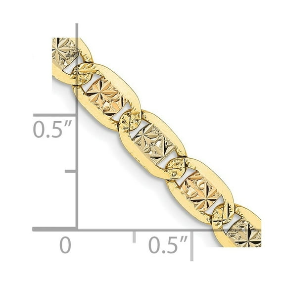 Diamond2Deal 14K Tri-Color Gold 4.65mm Pav Valentino Chain Necklace for Men 22"