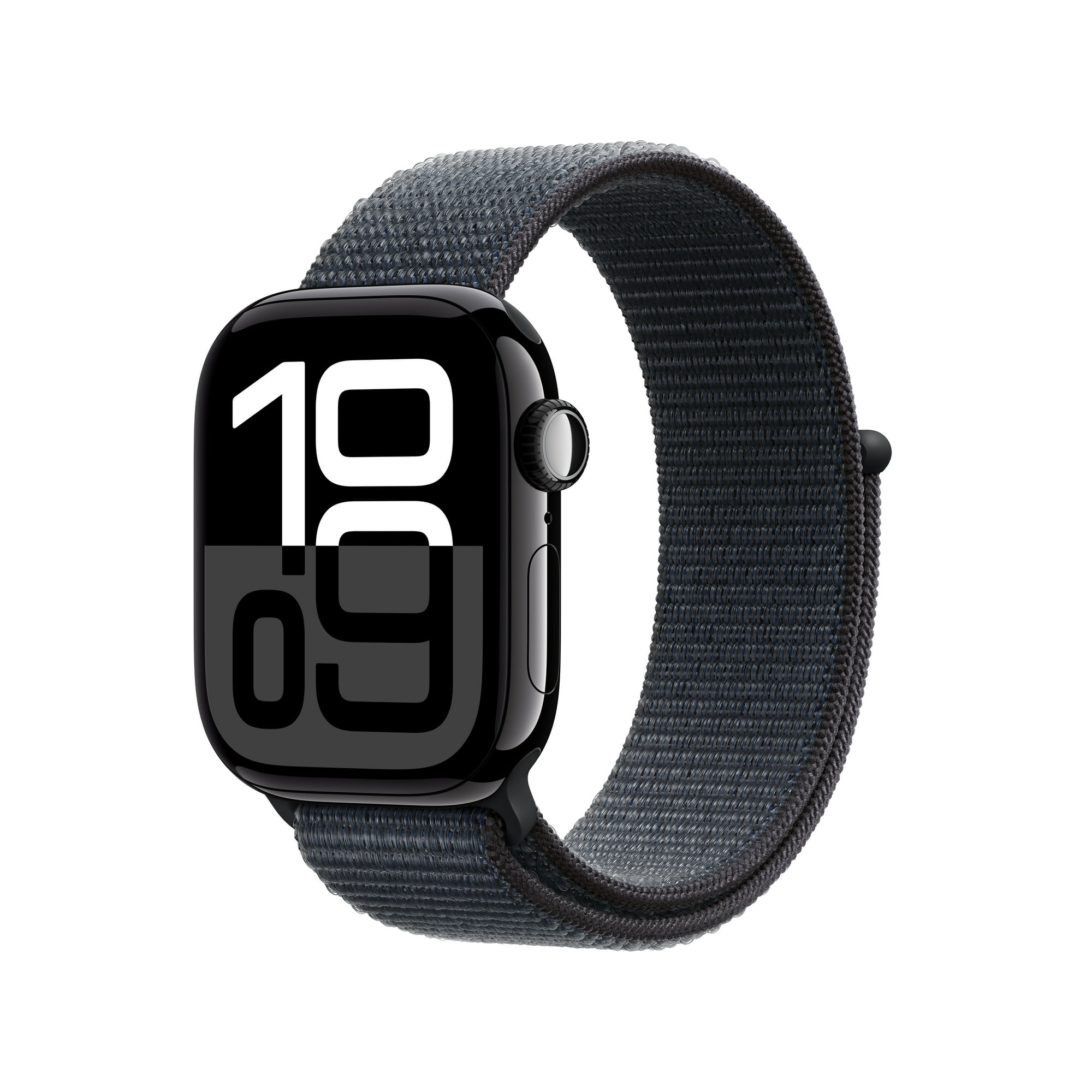 Apple Watch Series 10 GPS Smart Watch, 42mm Jet Black Aluminum Case with Ink Sport Loop, 18 h Battery Life, 1 Each
