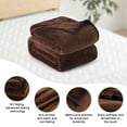 thumbnail image 5 of TEKAMON Fleece Bed Blankets Queen Size Plush Fuzzy Soft Lightweight Breathable Reversible Blanket Microfiber, 90"x90", Brown, 5 of 10