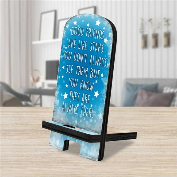 Designocracy 892067 6 x 3 x 3 in. Good Friends Cell Phone Stand Family Decor with Wood Mobile Holder Organizer