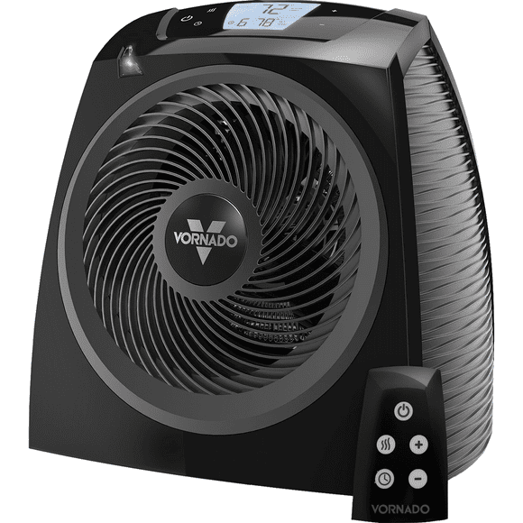 Vornado TAVH10 Electric Space Heater with Adjustable Thermostat, Auto Climate Control, 2 Heat Settings, 12-Hour Timer, Remote, Advanced Safety Features, Black