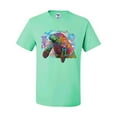 thumbnail image 2 of Wild Bobby Rainbow Painted Manatee Dean Russo Design Animal Lover Men Tee, Mint, 5X-Large, 2 of 6