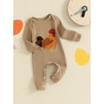 thumbnail image 3 of Suealasg Baby Boy Girls Farm Clothes Western Country Rooster Print Romper 3 6 9 12 Months Newborn Long Sleeves Round Neck Full Length Jumpsuit, 3 of 7