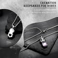thumbnail image 4 of Birthstone Cremation Jewelry for Ashes for Pet / Human Vintage Skull Urn Necklace for Ashes Stainless Steel Memorial Urn Jewelry, 4 of 9