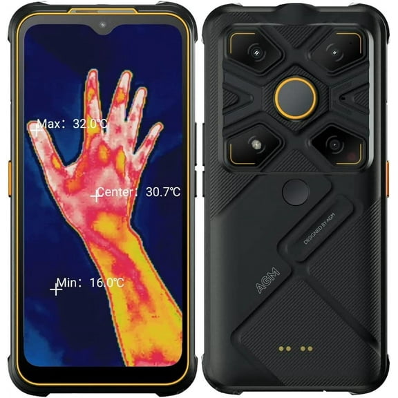 AGM Glory G1S Cell Phone Unlocked(2022), Rugged Phone, Rugged Smartphone 5G Night Vision Top Thermal Camera, Snapdragon 480 Refresh Rate 25 FPS IP68/IP69K Waterproof Phone 6.53" FHD  8G 128G