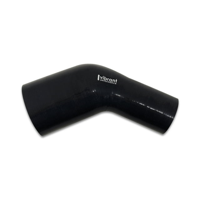 Vibrant Performance Intercooler Hose Coupling 19770 45 Degree Elbow; 4 Inch Leg Length; 3 Inch x 4 Inch Inner Diameter Hose; Gloss Black; 4 Ply Reinforced Silicone
