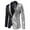 Silver, variant on Herrnalise Men's Color Matching Sequin Suit, One Button Dress, Performance Suit, Long Sleeved Lapel Collar Suit Jacket Coat Blazer Red