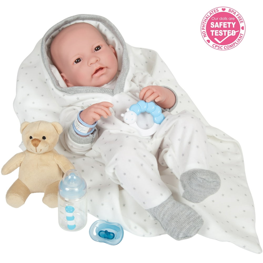 JC Toys La Newborn AllVinylAnatomically Correct Real Boy 17" Baby