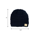 thumbnail image 4 of C.C Babies' Winter Knit Plain Cuff Skull Cap Beanie Hat, Solid Navy, 4 of 5