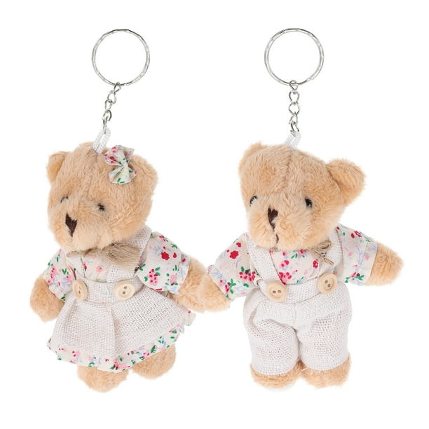KAKOWELY 2 piezas de muñeco de oso de peluche colgante de decoración de oso de peluche colgante de animal de peluche