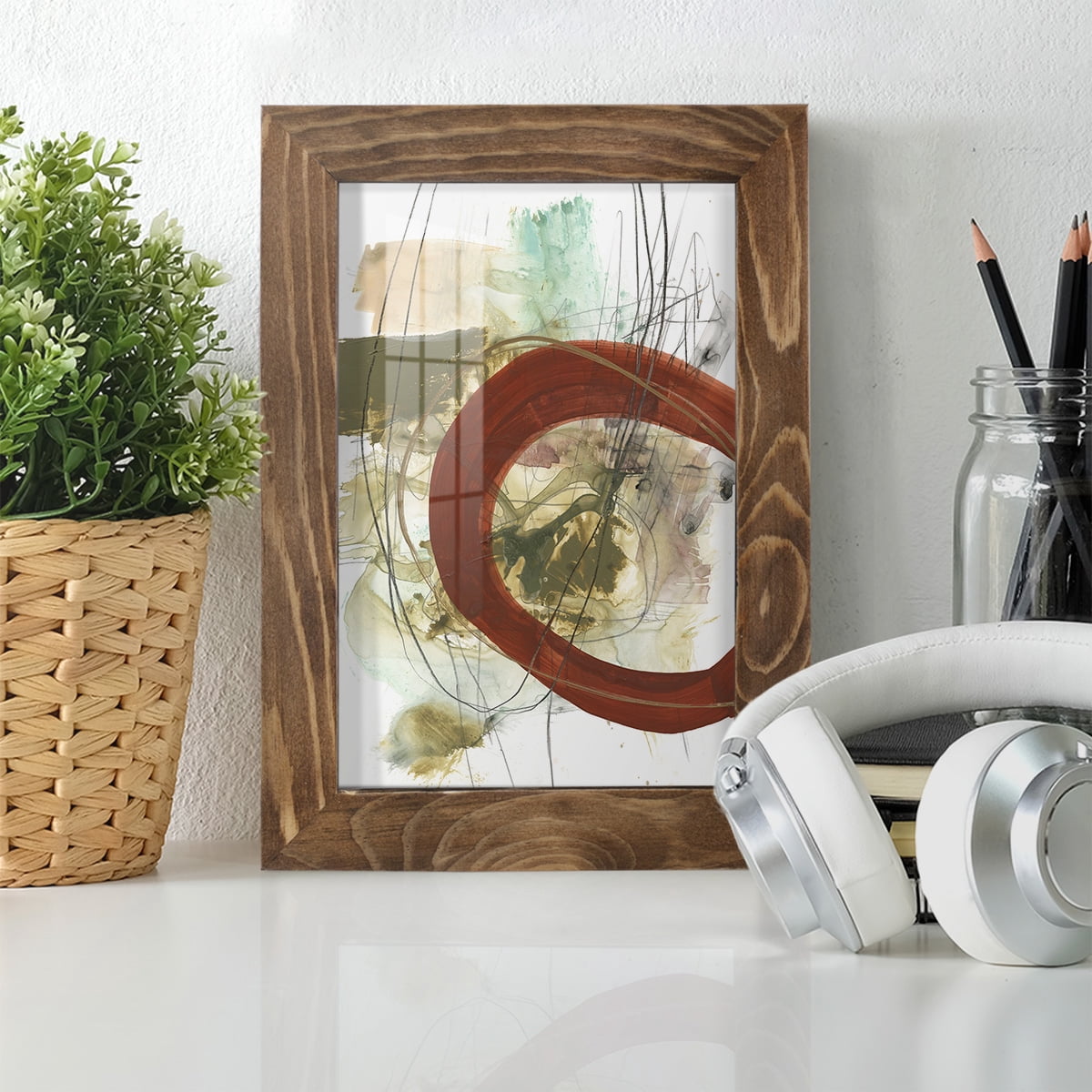 Rusted Loops II - Framed Print w/glass - Walnut