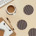 thumbnail image 6 of Multi-Shape Mdf Cork Coaster 4 Pieces Of Anti-Slip, Anti-Wear And Anti-Fouling 3.9in Easy To Clean And Stable Structure Crimson Modern Houndstooth Texture_3 Round Shape, 6 of 7
