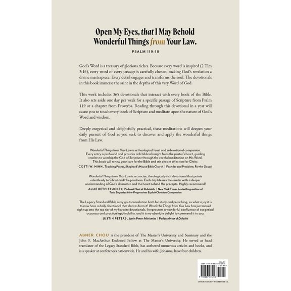 Wonderful Things from Your Law: A Daily Devotional, (Hardcover)