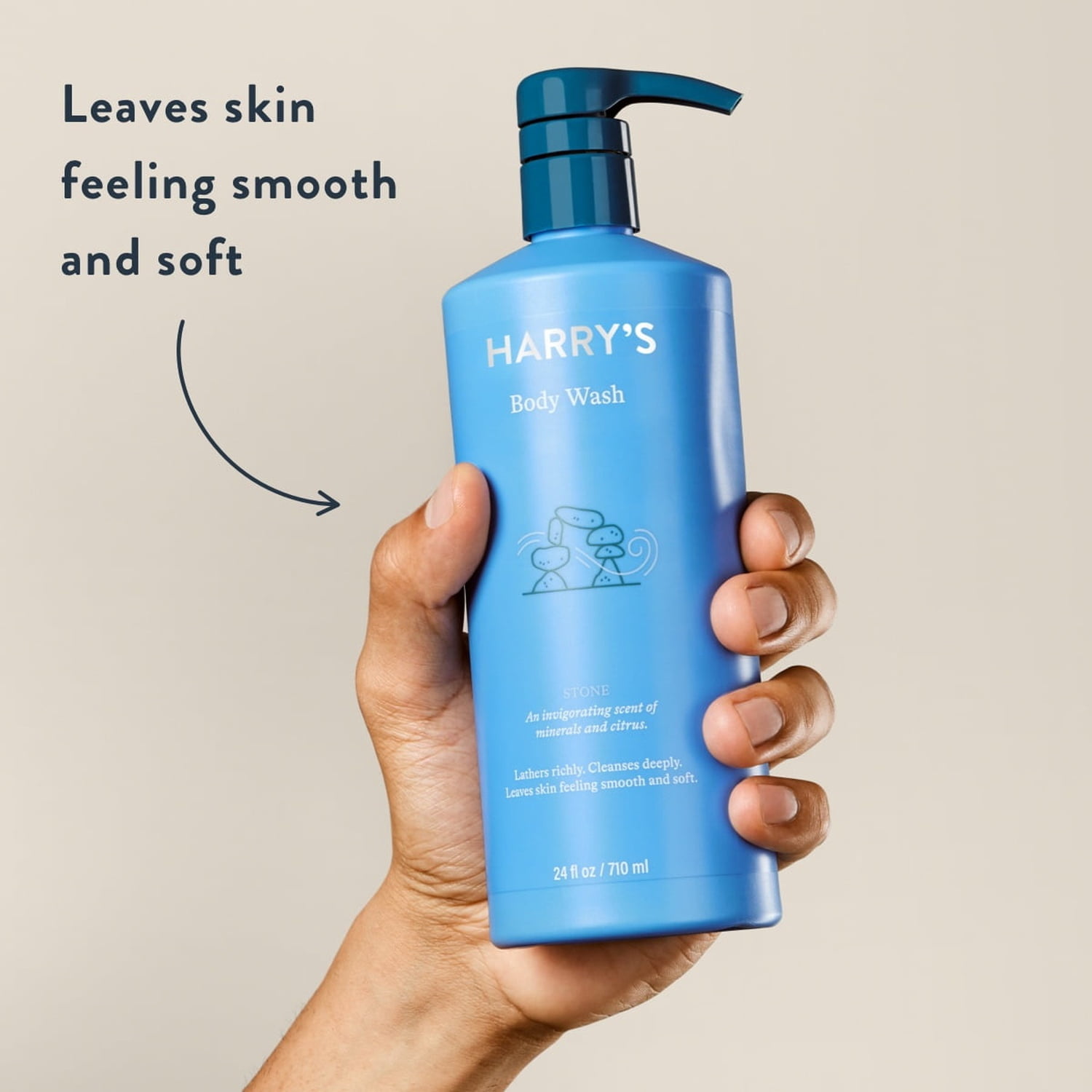 Harry's Men's Cleansing Body Wash, Stone Scent, 24 fl oz Pump Bottle