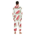 thumbnail image 4 of FORMRS Onesies Pajama for Adults Unisex Hoodie Winter Jumpsuit One Piece Sleepwear, Sizes S-2XL, White Watermelon, 4 of 7