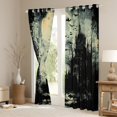 thumbnail image 2 of jejeloiu Spooky Castle Curtains Pack of 2 (42x84 Each),Dark Style Curtains Blackout,Black Aplstter Ink Bedroom Curtains For Children,Ultra Soft Home Decor, 2 of 5