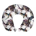 thumbnail image 1 of Watercolor Travel Pillow Neck Rest, Lilly Flower Pattern with Flying Birds Fauna and Flora Abstract Animal Imagery, Memory Foam Traveling Accessory Airplane and Car, 12", Multicolor, by Ambesonne, 1 of 3