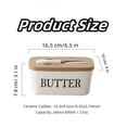 thumbnail image 5 of Ceramic Butter Dish with Wooden Lid, Dingrich Large Butter Container Keeper Storage with Stainless Steel Butter Knife Spreader, Bamboo Cover and Silicone Sealing Ring-White, 5 of 5