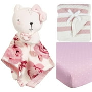 Modern Moments by Gerber Baby & Toddler Girls Cable Knit Blanket & Bedding Set, 3-Piece