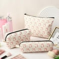 thumbnail image 3 of 3 Pieces Coquette Pink Bow Makeup Bags Cosmetic Bag for Women Gift Cute Makeup Pouches Aesthetic Stuff Travel Makeup Bags with Zipper Large Capacity Toiletry Bag Brushes Storage Organizer, 3 of 5