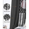 thumbnail image 3 of American Flag Kitchen Curtains Retro US Flag Baseball Stars Gray Cafe Short Curtains for Bathroom Blackout Window Curtain Grommet Small Window Treatment Tier Drapes for Bedroom Living Room 52"x45"x2, 3 of 9