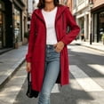 thumbnail image 5 of Thousandth Women Long Zip Up Hooded Cardigan Sweatshirt Casual Fleece Lined Loose Fit Pocket Hoodie Jacket Fall Winter Layering Coat, 5 of 9