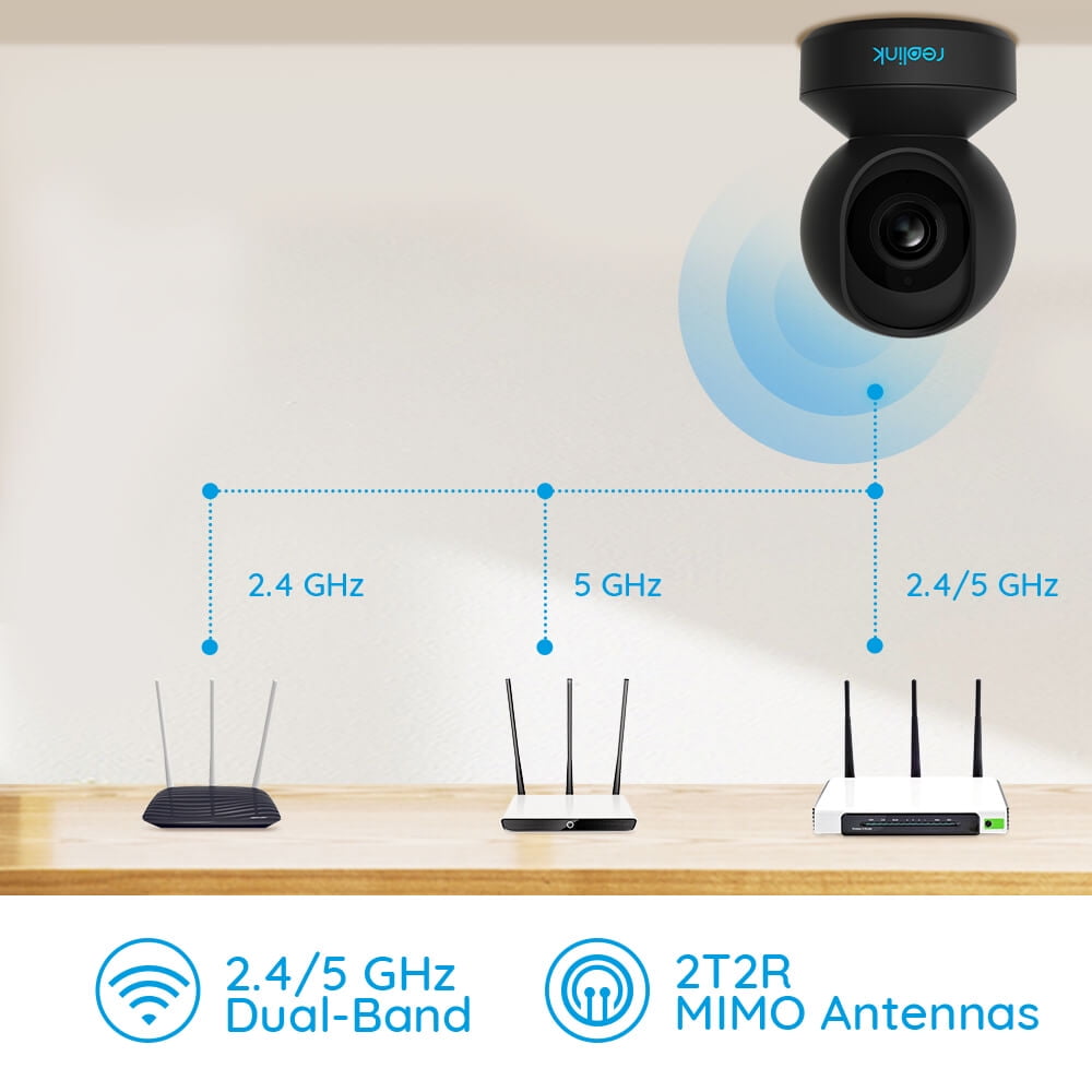 Reolink 4MP Indoor Security Plug-in WIFI Camera System, Pan Tilt Wireless Surveillance Camera for Home with Night Vision, Pet cam/Baby Monitor, Two-Way Talk, E1 Series PT Black Cam Wireless 4MP