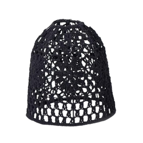 Pantalla de lámpara tejida con cuerda, hecha a mano, estilo bohemio, Vintage, para lámpara de mesa Negro L