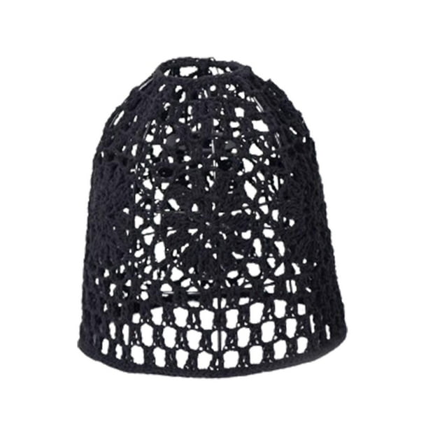 Pantalla de Lámpara Tejida con Cuerda, Pantalla de Lámpara Colgante Estilo Bohemio, Vintage, Retro, para Lámparas Colgantes, Apliques de Pared, Cafete Negro L