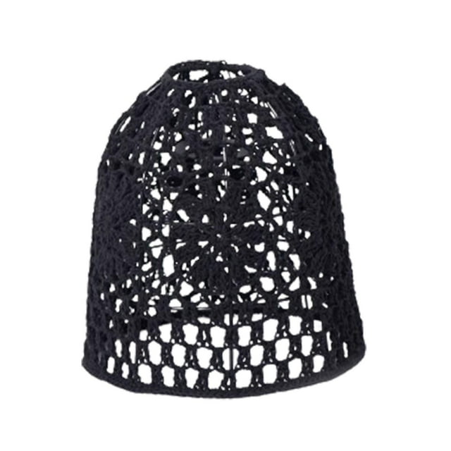 Pantalla de lámpara tejida de cuerda, cubierta de lámpara Bohemia hecha a mano Vintage, pantalla de luz colgante para apliques de pared, lámpara de Negro L
