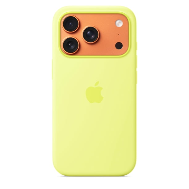 Funda para iPhone 17 Pro de Apple en silicona MagSafe amarillo neón