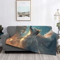 thumbnail image 2 of Balery Starry Sky Cloud Wolf Manta de Franela con Dibujo, Lujo Ultra Suave y Cálido, Antipelusa y Resistente a las Arrugas para Cama, Sofá, Camping -50"x40", 2 of 6