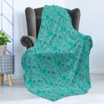 thumbnail image 4 of Abstract Soft Flannel Fleece Throw Blanket, Randomly Scattered Circular Blobs in Different Sizes, Cozy Plush for Indoor and Outdoor Use, 50" x 60", Dark Seafoam, by Ambesonne, 4 of 5