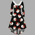 thumbnail image 2 of Herrnalise Women’s Dresses Summer 2024 Long Sleeve Christmas Printed Furry V-Neck Draw Back Swing Party Dress S-2XL, 2 of 5