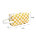 thumbnail image 4 of 3pcs Women PU Grid Prints Waterproof Solid Travel Wash Cosmetic Bag (Yellow,M), 4 of 7
